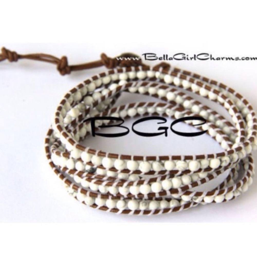 Genuine 5 leather boho style wrap bracelet
One size fits all